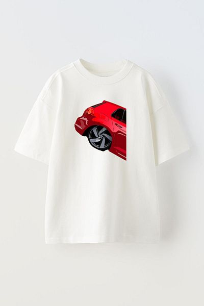 NMG TEKSTİL Λευκό Oversize Βαμβακερό - Μπλουζάκι Unisex με στάμπα γκολφ