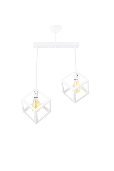 Lambadar Rustic Retro Model Geometric Pendant Lamp Metal Cube Chandelier