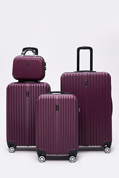 ELATAE 4'lü Valiz Seti Valiz Büyük - Orta - Kabin Boy Ve Makyaj 1020