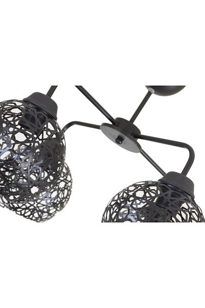Lambadar Quadruple Seljuk Model Modern Black Plafonier Chandelier
