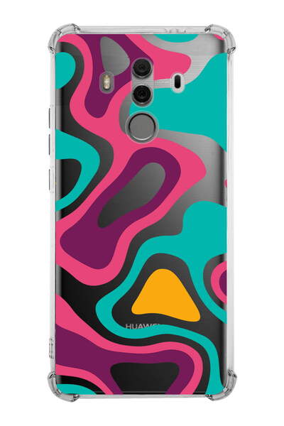 PrintiFy جراب سيليكون شفاف متوافق مع هاتف Huawei Mate 10 Pro مع حماية للزوايا...