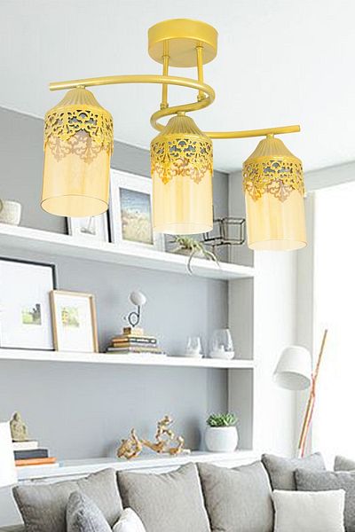 Lambadar Plafonier Modern S Model Gold Chandelier