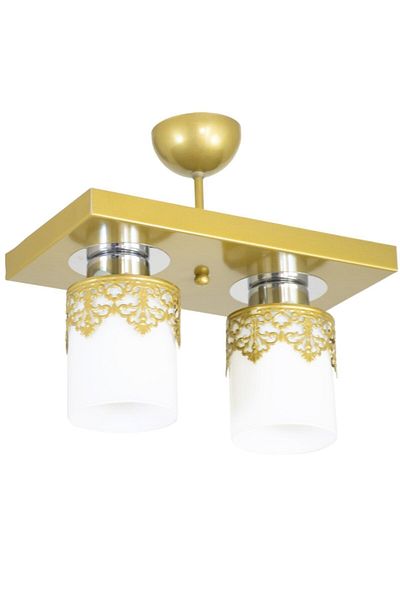 Lambadar Double Modern Sports Model Rectangular Tray Antique Crown Chandelier