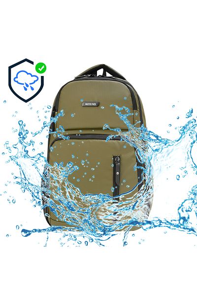 MASTER PACK حقيبة ظهر للكمبيوتر المحمول بمنفذ USB مكونة من 5 حجرات - مع مخرج