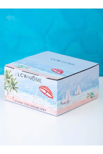 LC Waikiki LCW HOME Baskılı Cam Bardak 4'lü 75 Ml