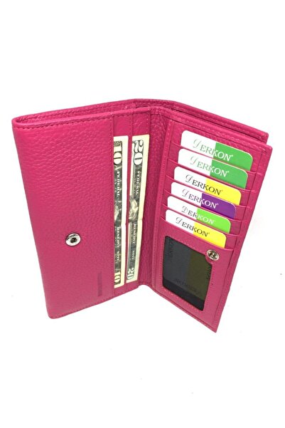 DERKON Genuine Leather Double Cover Useful Women's Wallet