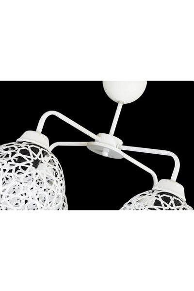 Lambadar Quadruple Seljuk Model Modern White Plafonier Chandelier