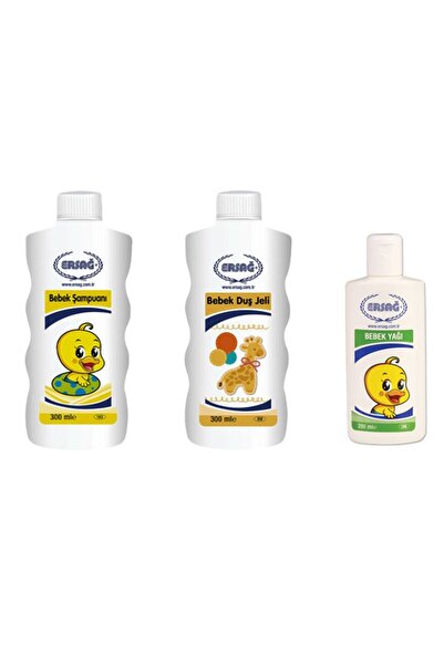 Ersağ Bebek Seti (bebek Şampuanı, Bebek Duş Jeli, Bebek Yağı)