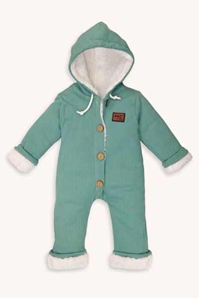 bebizu Welsoft Kapüşonlu Düğmeli Tulum