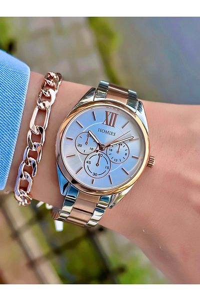 Homies Waterproof Steel Band Women's Wrist Watch Gift Bracelet