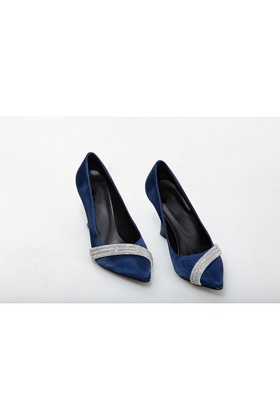 Modavien Women's stone navy blue stiletto 351