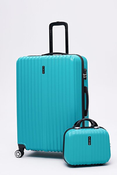 ELATAE 2'li Valiz Seti Valiz Büyük Boy Ve Makyaj 2'li Set