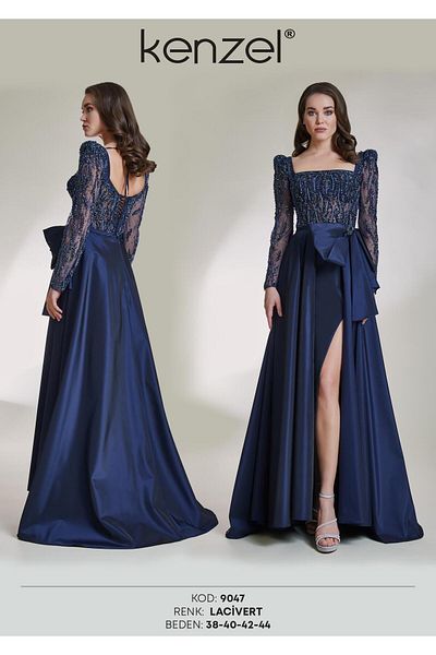 perfectmegastore Hoop Detailed Evening Dress with Top - 9047