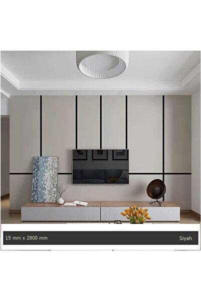 EYM 15 Mm X 2800 Mm Siyah Sibu Aynalı Pleksi Şerit Mobilya Süsü
