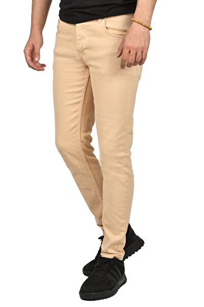DeepSEA Beige Skinny Fit Lycra Men's Jean Trousers -2407138