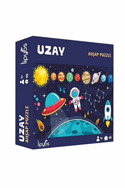 LİPYOS Astranot Gezegenler 40 Parça Mini Ahşap Puzzle