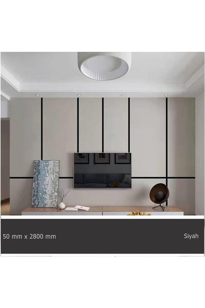 EYM 50 Mm X 2800 Mm Siyah Sibu Aynalı Pleksi Şerit Mobilya Süsü