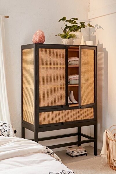 Latanwood Hazeranlı Siyah Dolap