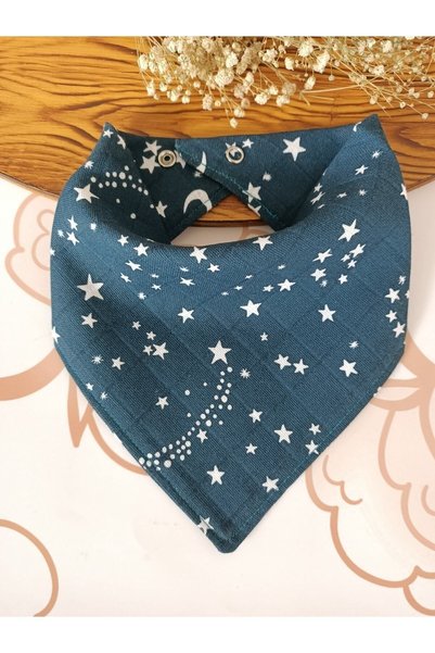 AngelsHug %100 Organik Müslin Çift Katlı Bebek Fular & Yakalık Mama Önlüğü & Salya Önlüğü Bez 8 ADET 40 CM
