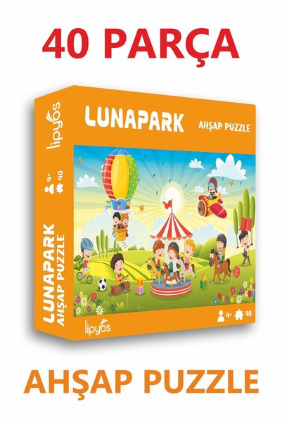 LİPYOS Lunapark'ta Eğlence 40 Parça Mini Ahşap Puzzle