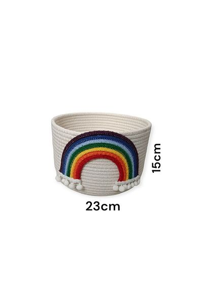 AFRALYAHOME Καλάθι παιδικού δωματίου Rainbow / οργανωτής, καλάθι με βαμβακερό κορδόνι