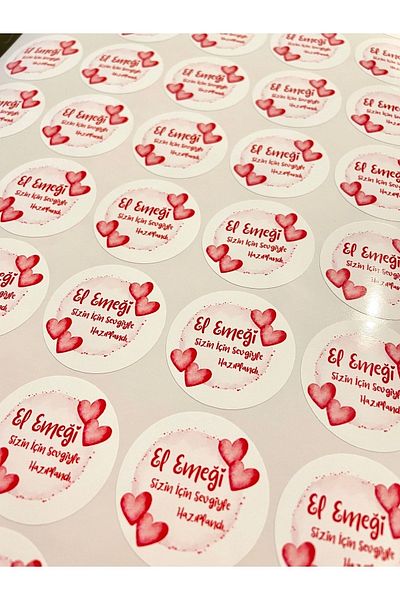 Hayal.kirtasiyesi Handmade Opaque Sticker 4cm 40 Pieces Adhesive Sticker, Opaque Label