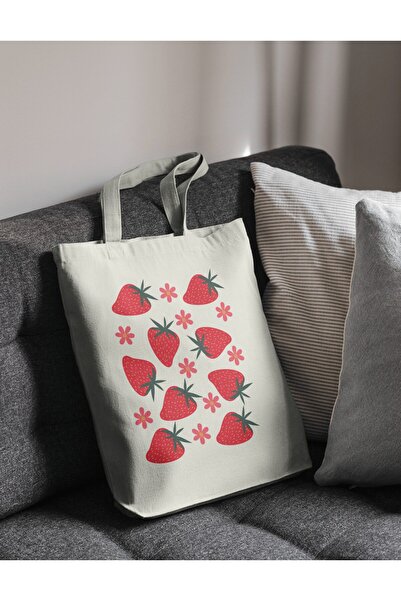 redame Unisex Strawberry Patterned Strawberry Tote Bag