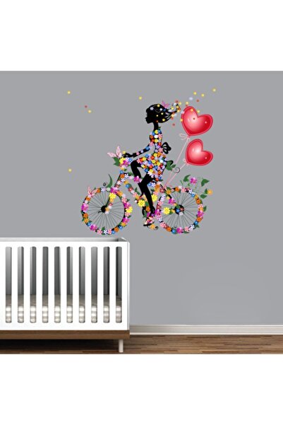Kt Grup Set zidnih naljepnica za devojčinu sobu sa biciklističkom vilom