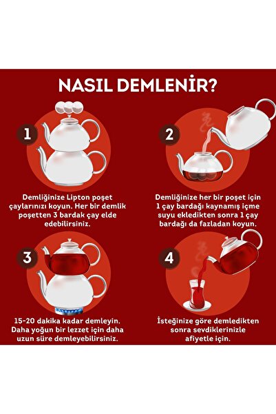 Lipton Extra Dem Demlik Poşet Çay 3.2 Gr X 100 Lü - 3 Adet