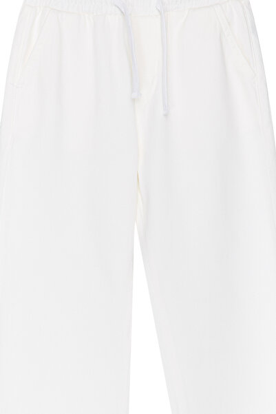 TRENDYOLKIDS Weiße Mädchen-Jeanshose aus weißem Baumwoll-Denim Jean TKDSS24PL00002