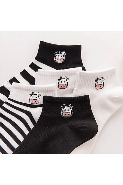 Önder 5 Συσκευασίες Unisex Βαμβακερές κάλτσες με σχέδιο αγελάδας