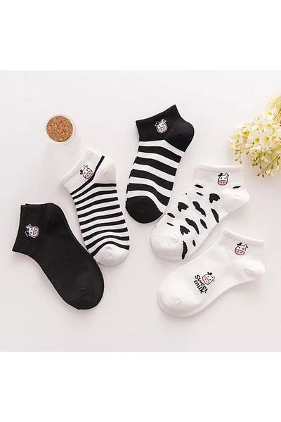 Önder 5 Συσκευασίες Unisex Βαμβακερές κάλτσες με σχέδιο αγελάδας