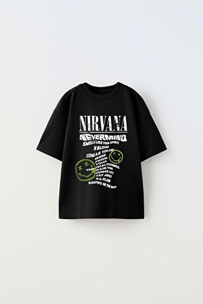 GIA - ART Dječja crna majica s natpisom "Champ Nirvana" i otiskom osmeha