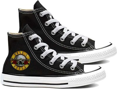 Touz Moda Guns N' Roses Printed - Μαύρα παπούτσια από καμβά