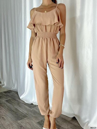 merlavin Дамски гащеризон Ayrobin Fabric - Gipel с талия и пластове презрамки...