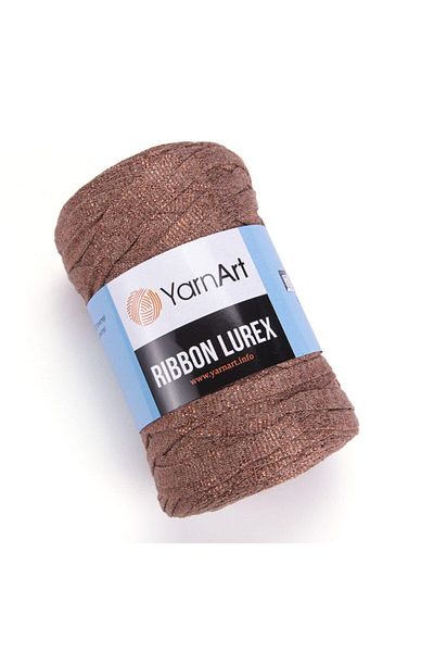 Yarnart Rıbbon Lurex - Glitter, Αξεσουάρ Χειροποίητο Πλεκτό Σχοινί Ανοιχτό Καφέ-742