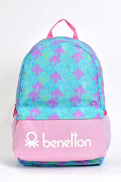 United Colors of Benetton Girl's Teenager Multi-Compartment Daily Travel School Backpack Pink 03731