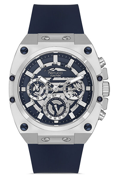 Ferrucci Erkek Çelik Kasa Spor Kol Saati Silikon Kordon Paslanmaz Çelik İç Fonksiyonlar Aktif Premium Seri