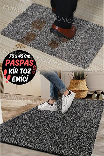 Munico Suyu İçine Hapseden Kapı Banyo Paspası Gri Şık Tüylü Clean Step Mat Özellikli Çok Fonksiyonlu Paspas