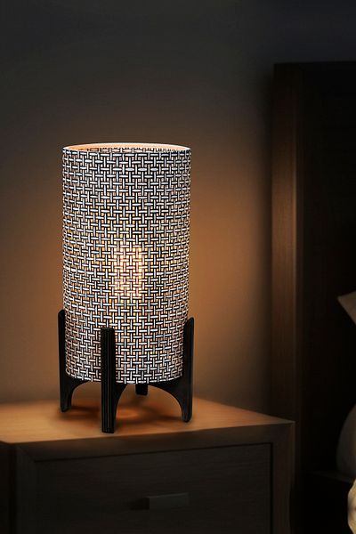 EFLIGHTDESIGN عاكس الضوء الخشبي الأنيق الحديث باللون الأسود لغرفة النوم وغرفة المعيشة