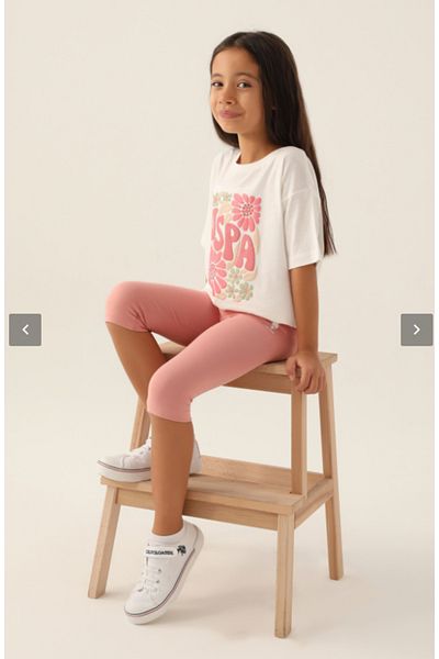 U.S. Polo Assn. Κορίτσι Σερβιτόρος Capri - US1800-G Κρεμ κολάν κοστούμι