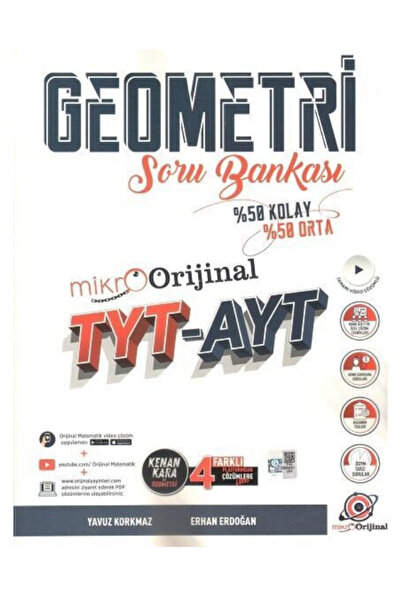 Orijinal Yayınları Orijinal Mikro TYT AYT Geometri Soru Bankası (%50 Kolay % 50 Orta Seviye)