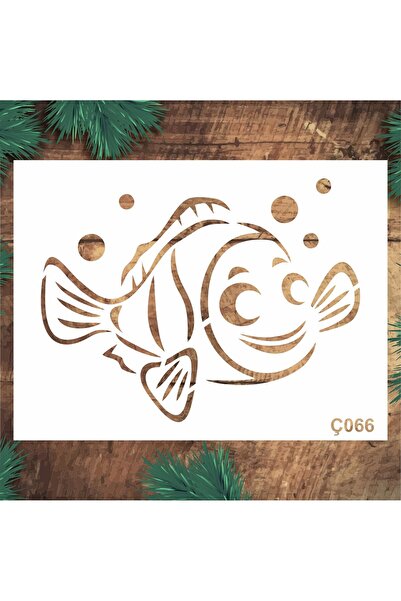 STENCİLTASARIM Stencil Tasarım Ç066 Kayıp Balık Nemo, Mandala Duvar Ahşap Cam...