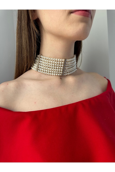 GLORIA NK JEWELLERY Nedime Gerdanlık İnci Choker Kolye