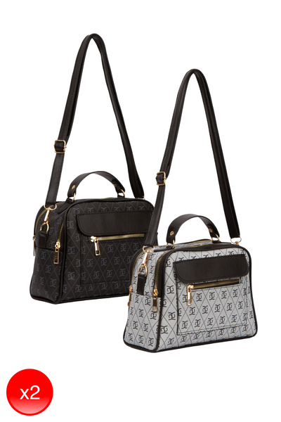 Adelina Bags Dámská kabelka do ruky a přes rameno se vzorem – 2 kusy