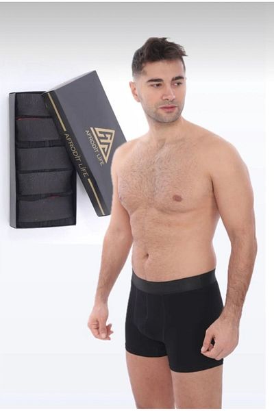 Afrodit life Ανδρικά μποξεράκια Lycra Cotton - Πακέτο πολυτελείας των 5