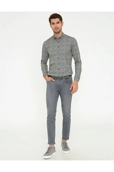 Pierre Cardin Μακρυμάνικο πουκάμισο Anthracite Slim Fit