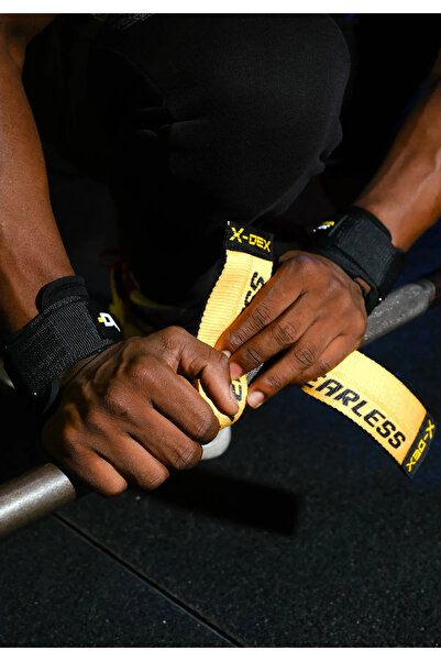 Dex Supports Ağırlık Kaldırma Kayışı T-Grips Lifting Straps+Sporcu Dizliği Knee Wraps Diz Bandajı 2'li Paket