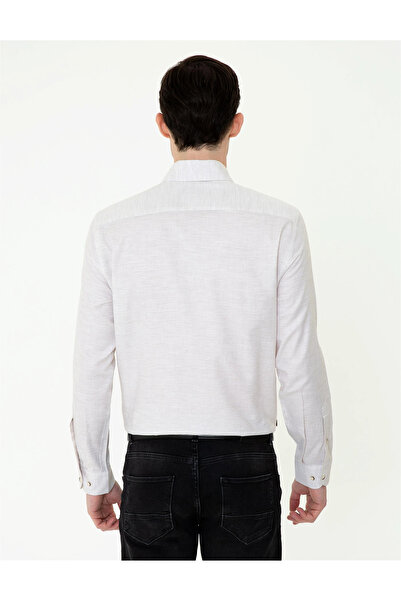 Pierre Cardin Μακρυμάνικο μπεζ πουκάμισο Slim Fit