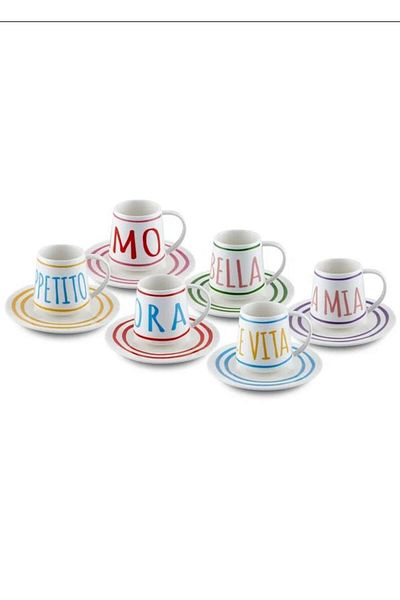 The Mia CUP0058 Ti Amo - Turkish Coffee Cup Set of 6 100 cc